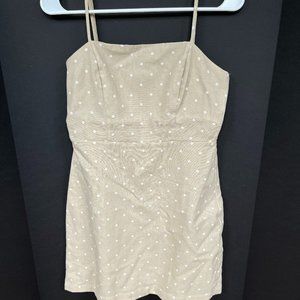 GB Tan with White Polka Dot Dress